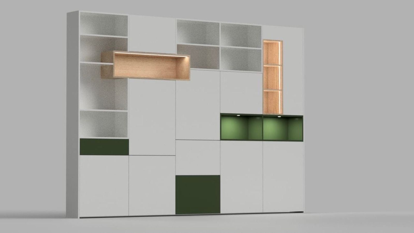 Schets Wandkast met verlichting