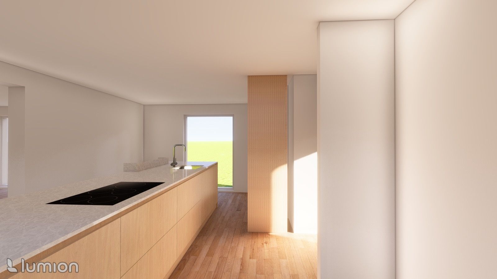 Keukeneiland en wandkasten